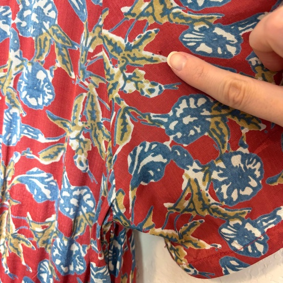 Natural Life Bella Red Blue Floral Maxi Dress Women’s Large Cottagecore Bohemian - Picture 10 of 14